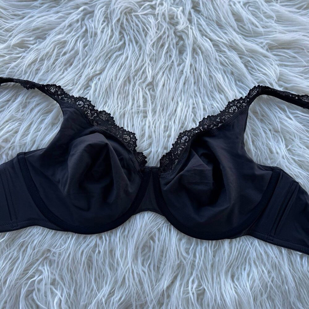Skims Fits Everybody Lace Unlined Full Coverage Bra Onyx Size 38DDD - Picture 6 of 7